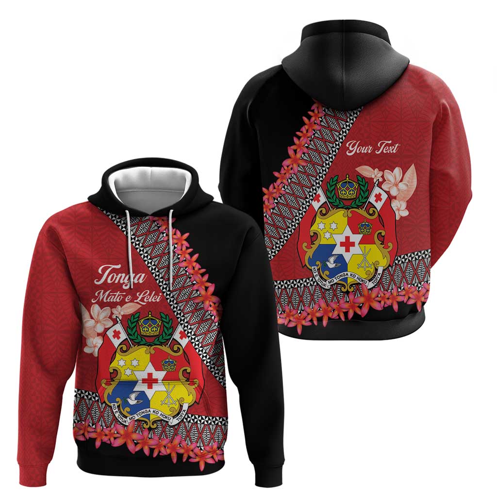 Personalised Tonga Language Week Hoodie Malo e Lelei Tongan Ngatu Pattern - Red