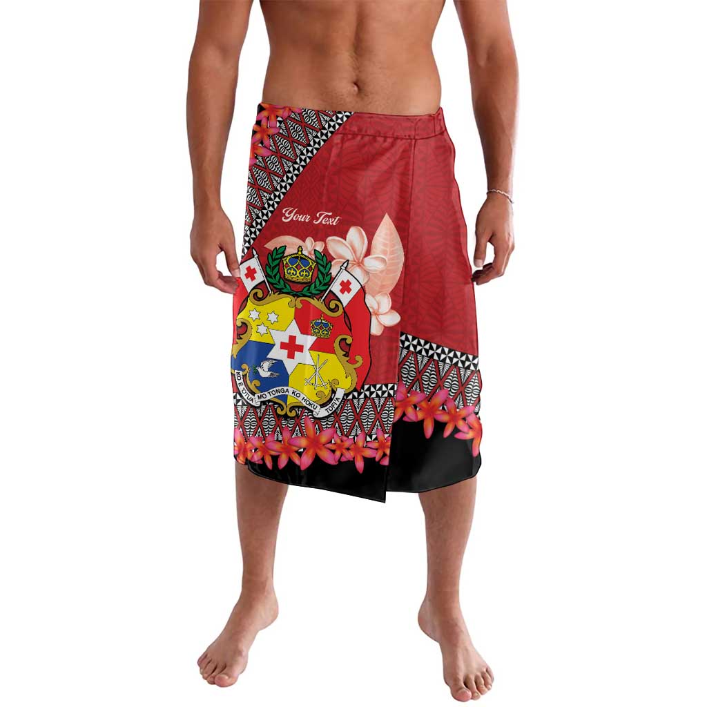 Personalised Tonga Language Week Lavalava Malo e Lelei Tongan Ngatu Pattern - Red