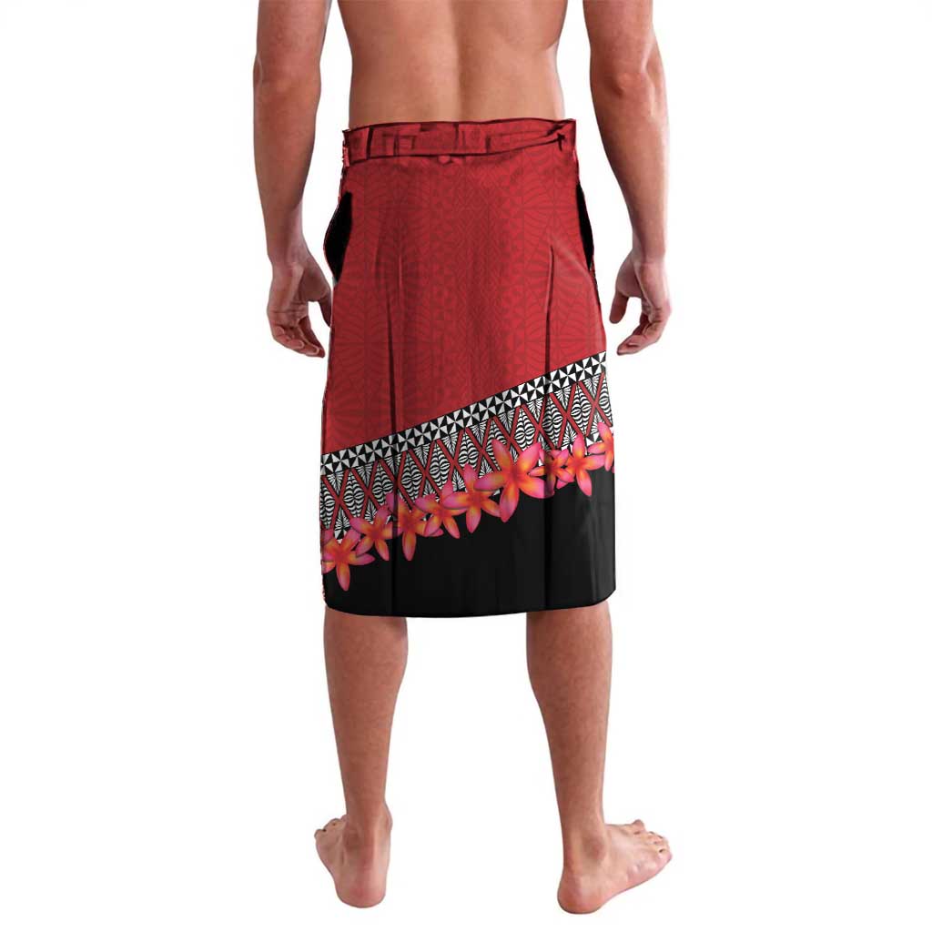 Personalised Tonga Language Week Lavalava Malo e Lelei Tongan Ngatu Pattern - Red