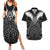Kia Kaha Te Reo Maori Couples Matching Summer Maxi Dress and Hawaiian Shirt Aotearoa Hei Tiki With Hongi