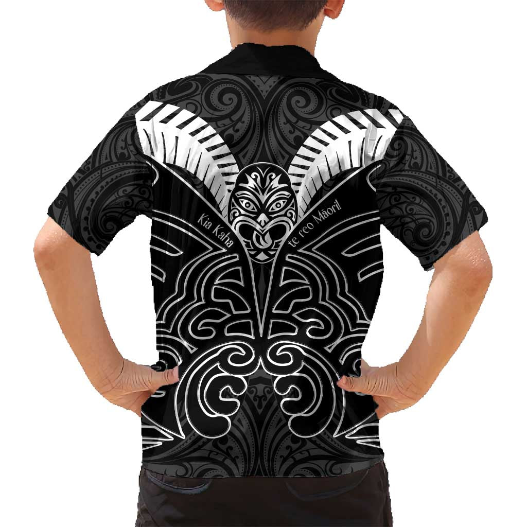 Kia Kaha Te Reo Maori Family Matching Long Sleeve Bodycon Dress and Hawaiian Shirt Aotearoa Hei Tiki With Hongi LT14 - Polynesian Pride
