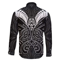 Kia Kaha Te Reo Maori Family Matching Long Sleeve Bodycon Dress and Hawaiian Shirt Aotearoa Hei Tiki With Hongi LT14 - Polynesian Pride