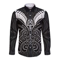 Kia Kaha Te Reo Maori Long Sleeve Button Shirt Aotearoa Hei Tiki With Hongi