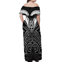 Kia Kaha Te Reo Maori Off Shoulder Maxi Dress Aotearoa Hei Tiki With Hongi