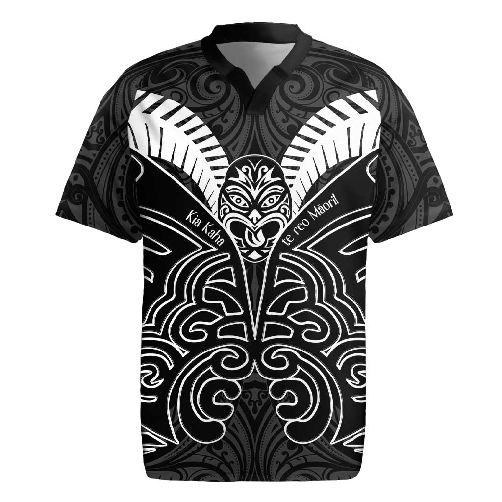 Kia Kaha Te Reo Maori Rugby Jersey Aotearoa Hei Tiki With Hongi