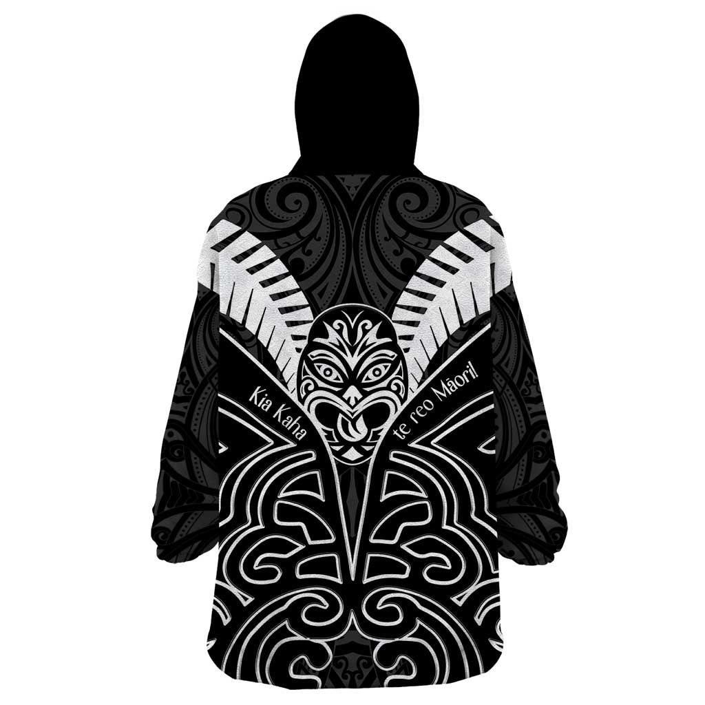 Kia Kaha Te Reo Maori Wearable Blanket Hoodie Aotearoa Hei Tiki With Hongi