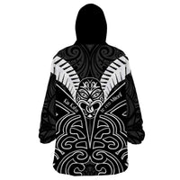 Kia Kaha Te Reo Maori Wearable Blanket Hoodie Aotearoa Hei Tiki With Hongi
