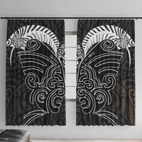 Kia Kaha Te Reo Maori Window Curtain Aotearoa Hei Tiki With Hongi