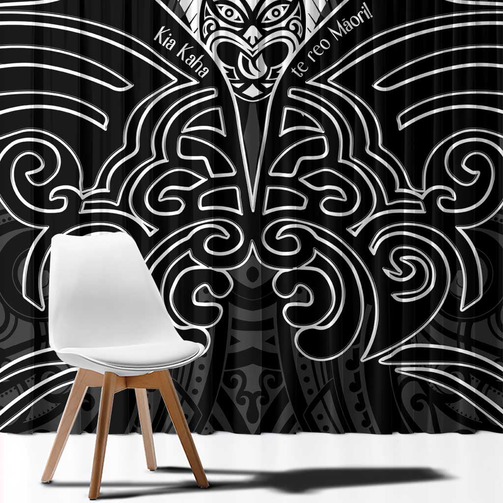 Kia Kaha Te Reo Maori Window Curtain Aotearoa Hei Tiki With Hongi