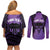 Personalised New Zealand Suffrage Day Couples Matching Off Shoulder Short Dress and Long Sleeve Button Shirt Maori Tattoo Galaxy Vibe - Polynesian Pride