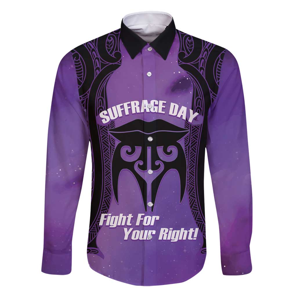 Personalised New Zealand Suffrage Day Family Matching Long Sleeve Bodycon Dress and Hawaiian Shirt Maori Tattoo Galaxy Vibe - Polynesian Pride