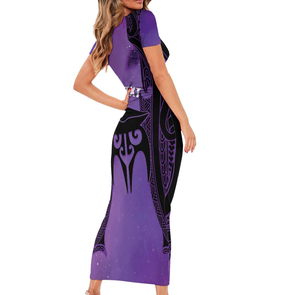 Personalised New Zealand Suffrage Day Family Matching Short Sleeve Bodycon Dress and Hawaiian Shirt Maori Tattoo Galaxy Vibe - Polynesian Pride