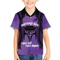 Personalised New Zealand Suffrage Day Family Matching Short Sleeve Bodycon Dress and Hawaiian Shirt Maori Tattoo Galaxy Vibe - Polynesian Pride