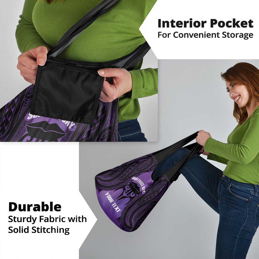 Personalised New Zealand Suffrage Day Grocery Bag Maori Tattoo Galaxy Vibe - Polynesian Pride