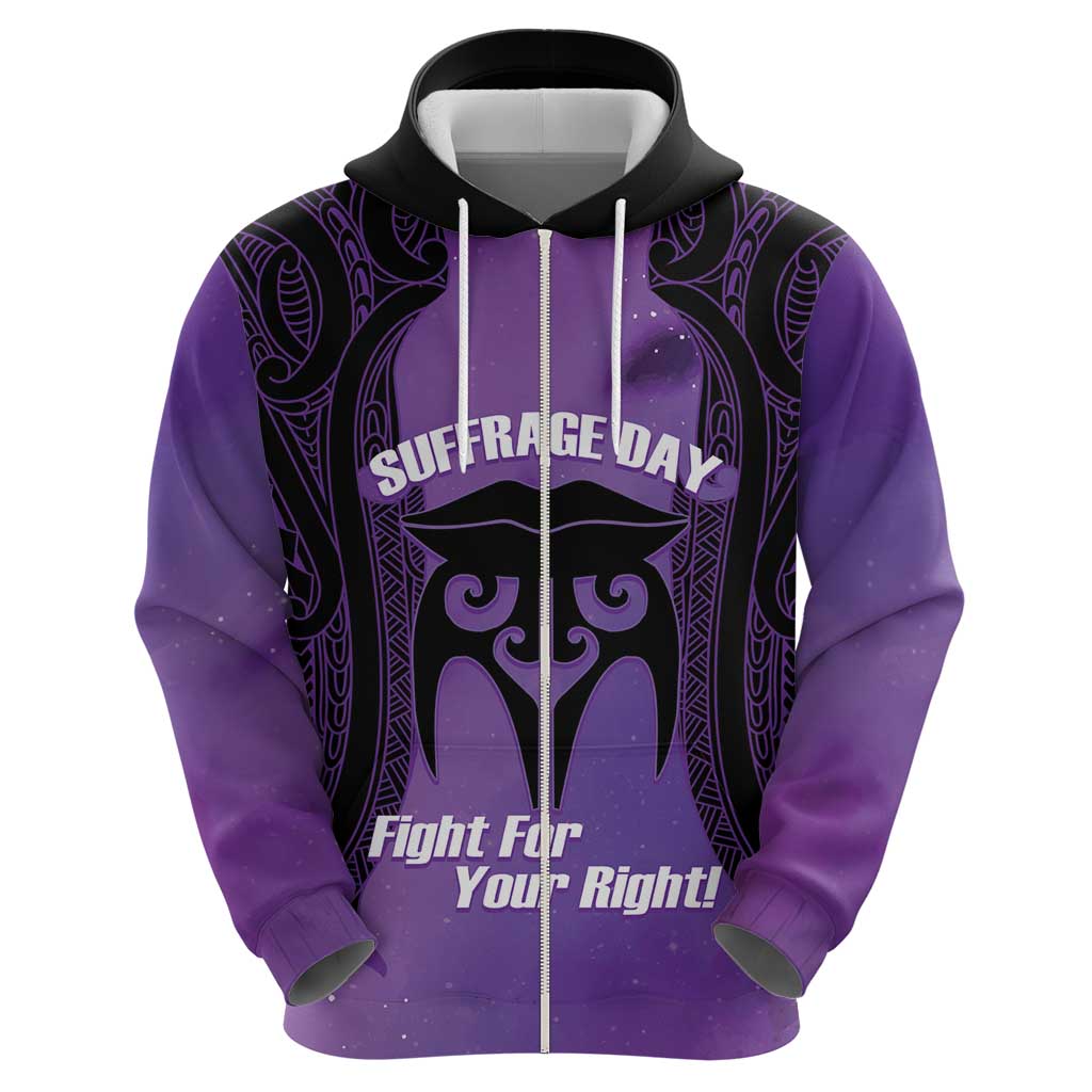 Personalised New Zealand Suffrage Day Hoodie Maori Tattoo Galaxy Vibe - Polynesian Pride