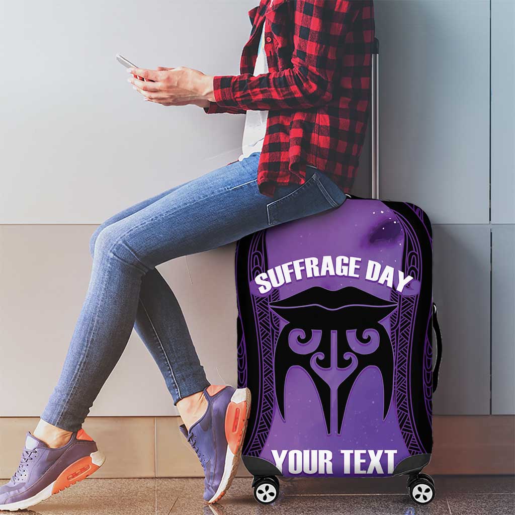 Personalised New Zealand Suffrage Day Luggage Cover Maori Tattoo Galaxy Vibe - Polynesian Pride