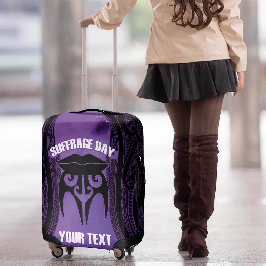 Personalised New Zealand Suffrage Day Luggage Cover Maori Tattoo Galaxy Vibe - Polynesian Pride