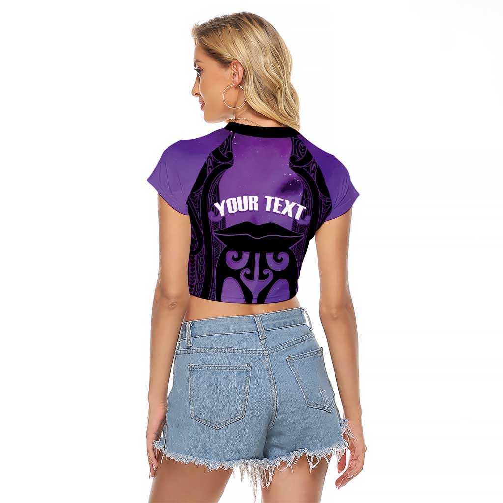 Personalised New Zealand Suffrage Day Raglan Cropped T Shirt Maori Tattoo Galaxy Vibe - Polynesian Pride