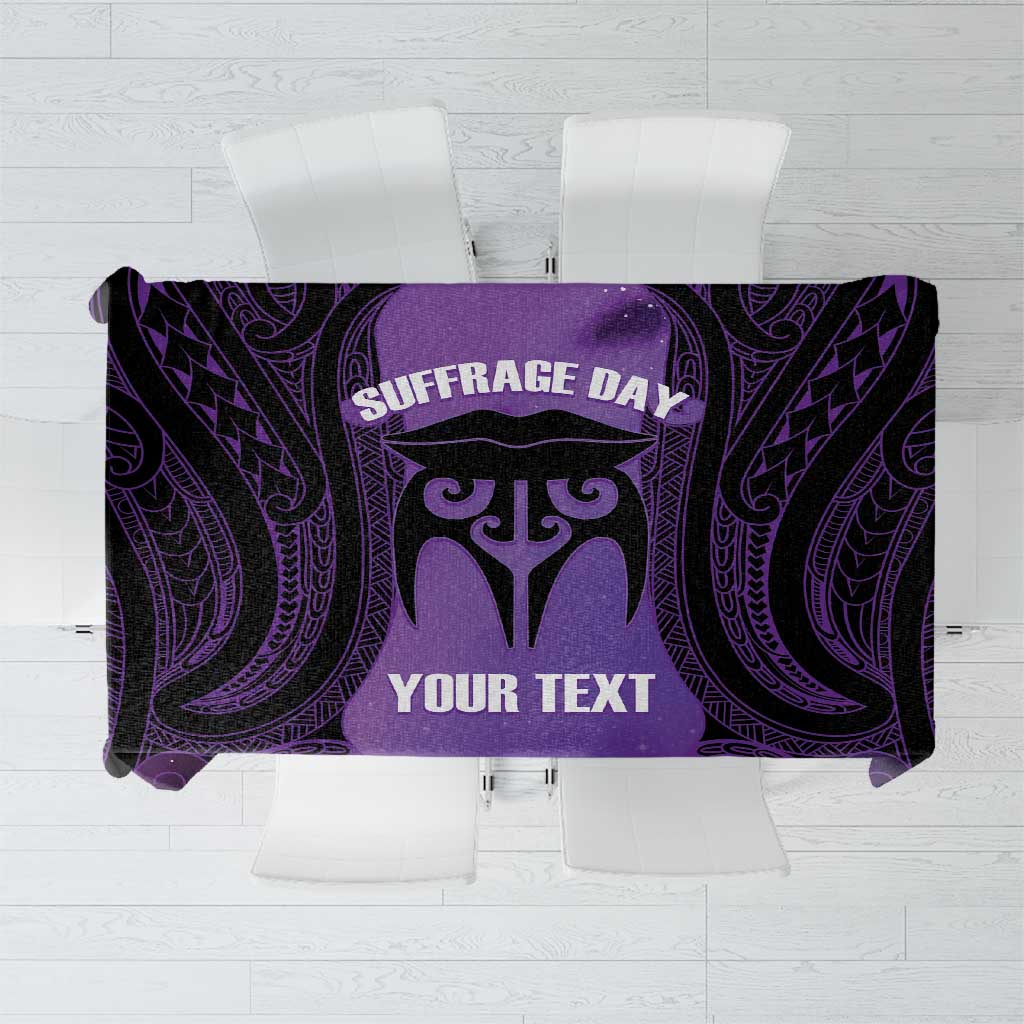 Personalised New Zealand Suffrage Day Tablecloth Maori Tattoo Galaxy Vibe - Polynesian Pride