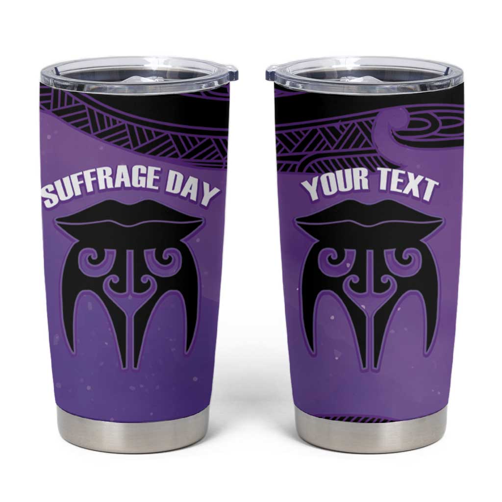 Personalised New Zealand Suffrage Day Tumbler Cup Maori Tattoo Galaxy Vibe - Polynesian Pride