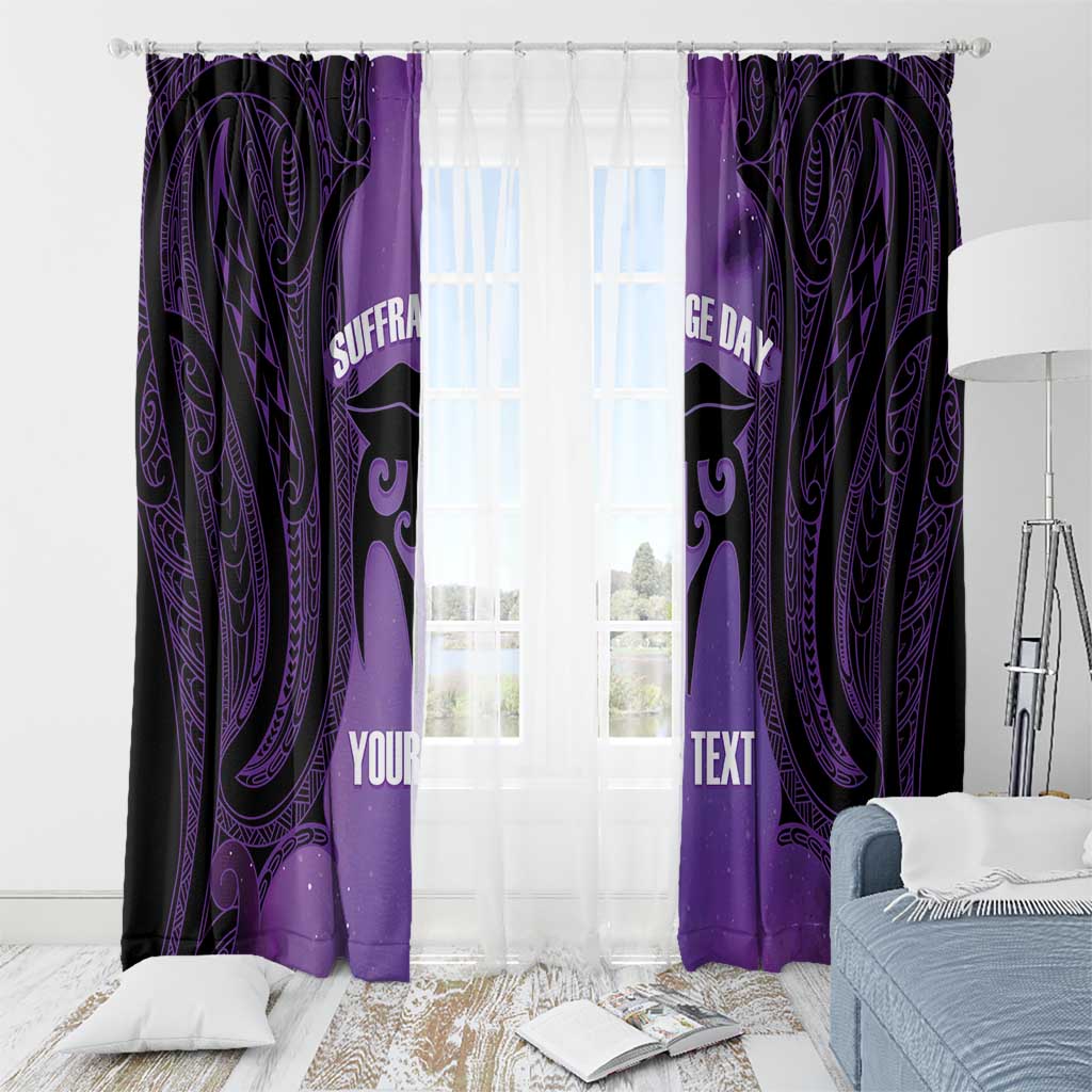 Personalised New Zealand Suffrage Day Window Curtain Maori Tattoo Galaxy Vibe - Polynesian Pride