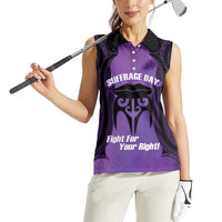 Personalised New Zealand Suffrage Day Women Sleeveless Polo Shirt Maori Tattoo Galaxy Vibe - Polynesian Pride