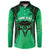 Personalised Moko Kauae New Zealand Button Sweatshirt Maori Chin Tattoo Green - Polynesian Pride