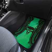Personalised Moko Kauae New Zealand Car Mats Maori Chin Tattoo Green - Polynesian Pride
