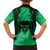 Personalised Moko Kauae New Zealand Family Matching Short Sleeve Bodycon Dress and Hawaiian Shirt Maori Chin Tattoo Green - Polynesian Pride