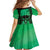 Personalised Moko Kauae New Zealand Family Matching Short Sleeve Bodycon Dress and Hawaiian Shirt Maori Chin Tattoo Green - Polynesian Pride