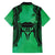Personalised Moko Kauae New Zealand Family Matching Short Sleeve Bodycon Dress and Hawaiian Shirt Maori Chin Tattoo Green - Polynesian Pride
