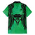 Personalised Moko Kauae New Zealand Family Matching Tank Maxi Dress and Hawaiian Shirt Maori Chin Tattoo Green - Polynesian Pride