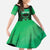 Personalised Moko Kauae New Zealand Kid Short Sleeve Dress Maori Chin Tattoo Green - Polynesian Pride