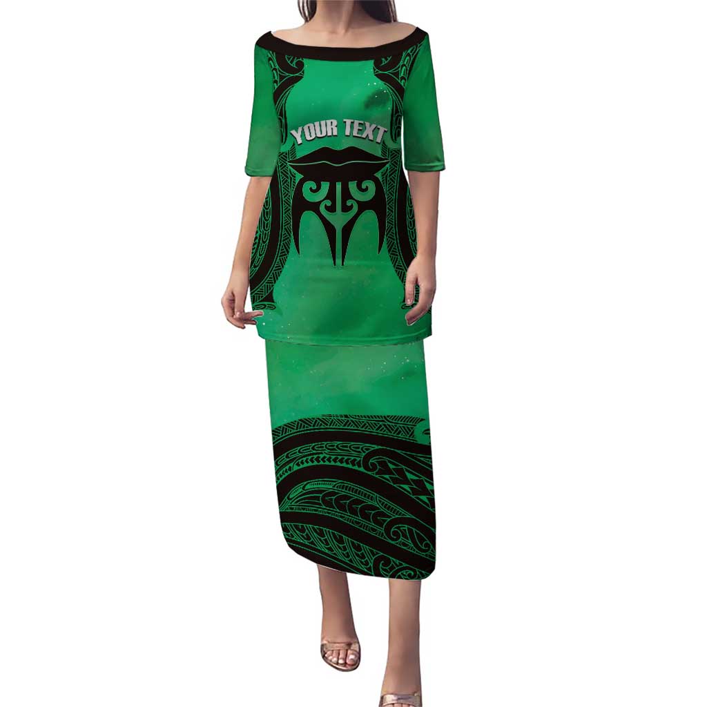Personalised Moko Kauae New Zealand Puletasi Maori Chin Tattoo Green - Polynesian Pride