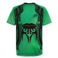 Personalised Moko Kauae New Zealand Rugby Jersey Maori Chin Tattoo Green - Polynesian Pride