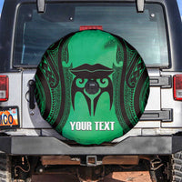 Personalised Moko Kauae New Zealand Spare Tire Cover Maori Chin Tattoo Green - Polynesian Pride