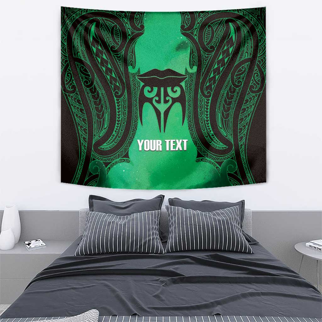 Personalised Moko Kauae New Zealand Tapestry Maori Chin Tattoo Green - Polynesian Pride