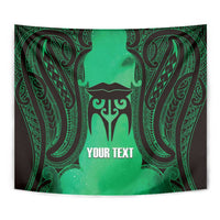 Personalised Moko Kauae New Zealand Tapestry Maori Chin Tattoo Green - Polynesian Pride