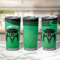 Personalised Moko Kauae New Zealand Tumbler Cup Maori Chin Tattoo Green - Polynesian Pride