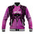 Personalised Moko Kauae New Zealand Baseball Jacket Maori Chin Tattoo Pink - Polynesian Pride