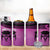 Personalised Moko Kauae New Zealand 4 in 1 Can Cooler Tumbler Maori Chin Tattoo Pink - Polynesian Pride