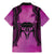 Personalised Moko Kauae New Zealand Family Matching Mermaid Dress and Hawaiian Shirt Maori Chin Tattoo Pink - Polynesian Pride