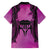 Personalised Moko Kauae New Zealand Family Matching Short Sleeve Bodycon Dress and Hawaiian Shirt Maori Chin Tattoo Pink - Polynesian Pride