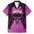 Personalised Moko Kauae New Zealand Family Matching Tank Maxi Dress and Hawaiian Shirt Maori Chin Tattoo Pink - Polynesian Pride