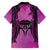 Personalised Moko Kauae New Zealand Family Matching Tank Maxi Dress and Hawaiian Shirt Maori Chin Tattoo Pink - Polynesian Pride