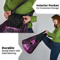 Personalised Moko Kauae New Zealand Grocery Bag Maori Chin Tattoo Pink - Polynesian Pride