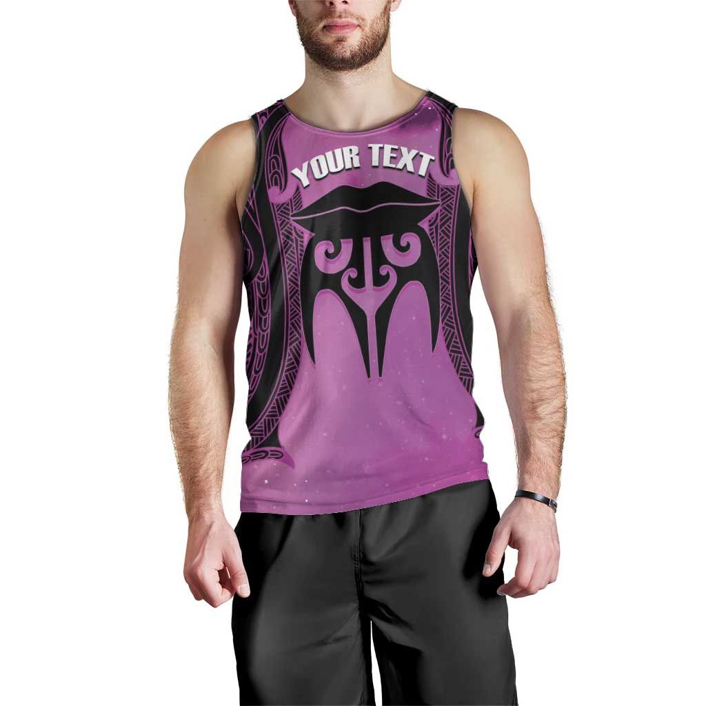 Personalised Moko Kauae New Zealand Men Tank Top Maori Chin Tattoo Pink - Polynesian Pride