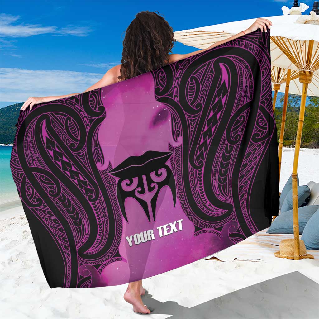 Personalised Moko Kauae New Zealand Sarong Maori Chin Tattoo Pink - Polynesian Pride