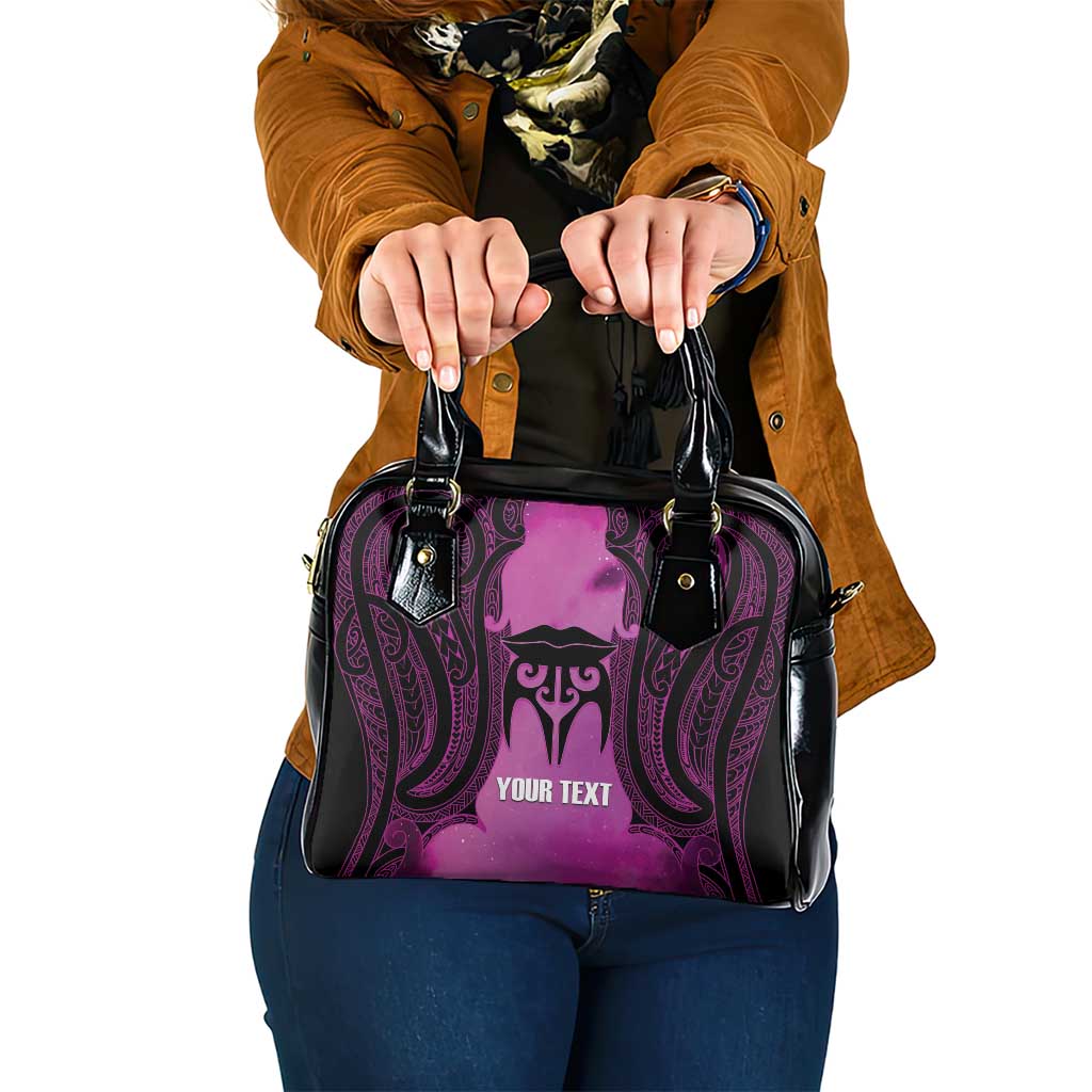 Personalised Moko Kauae New Zealand Shoulder Handbag Maori Chin Tattoo Pink - Polynesian Pride