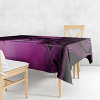 Personalised Moko Kauae New Zealand Tablecloth Maori Chin Tattoo Pink - Polynesian Pride